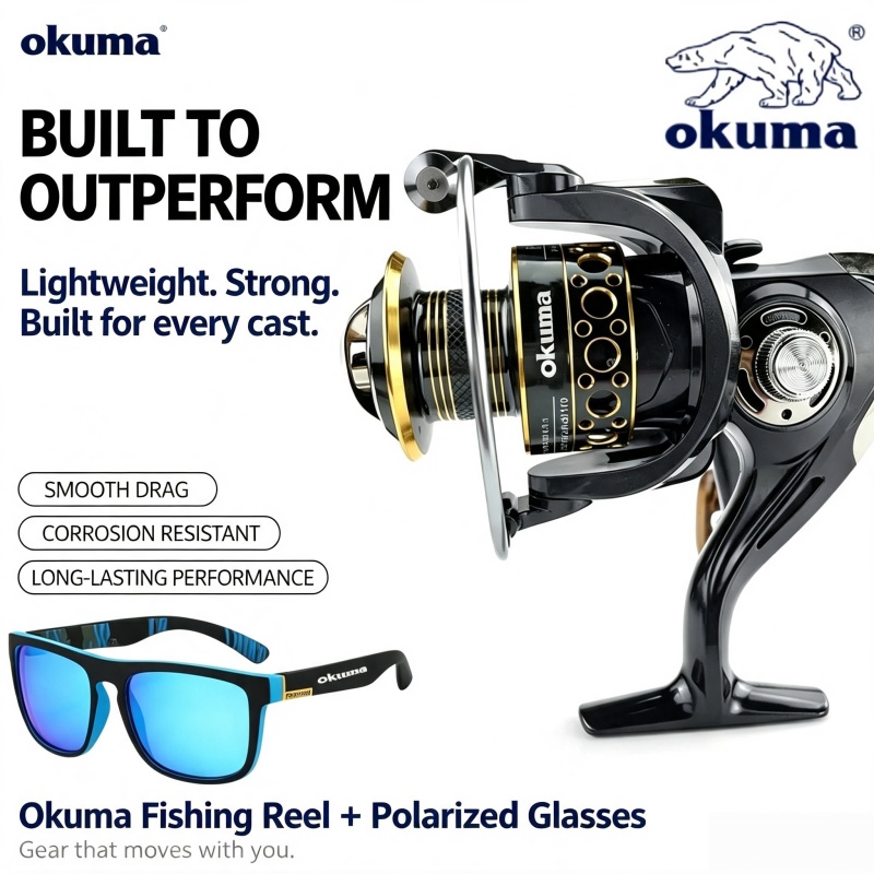 Ocean Drum Wave - OKUMA-Spinning Reel, MetalUltra Light Fishing Reel,