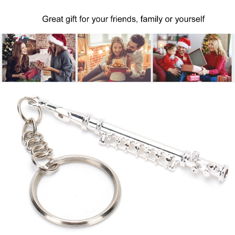 Flute Keychain Metal Key Ring  - Musical Instrument Jewelry review and price