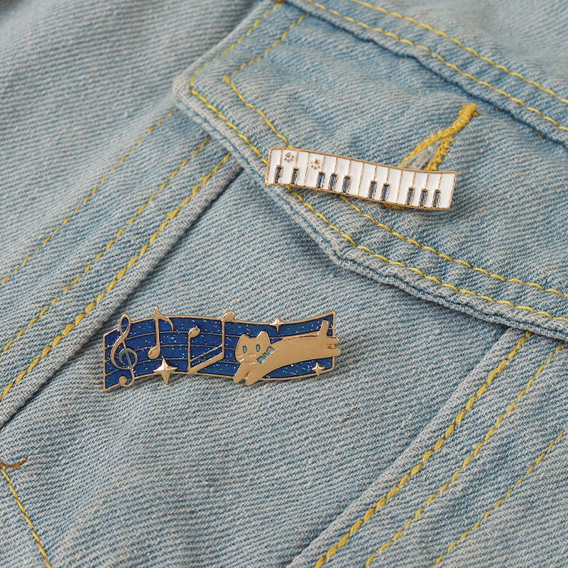 2Pcs Cute Cat Music Enamel Pin - Musical Instrument Jewelry review and price