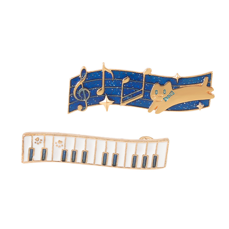 2Pcs Cute Cat Music Enamel Pin - Musical Instrument Jewelry review and price