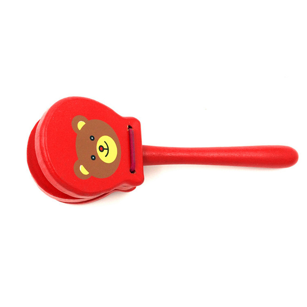 3Pcs Wooden Castanets Cartoon  - Musical Instrument Clapper review and price