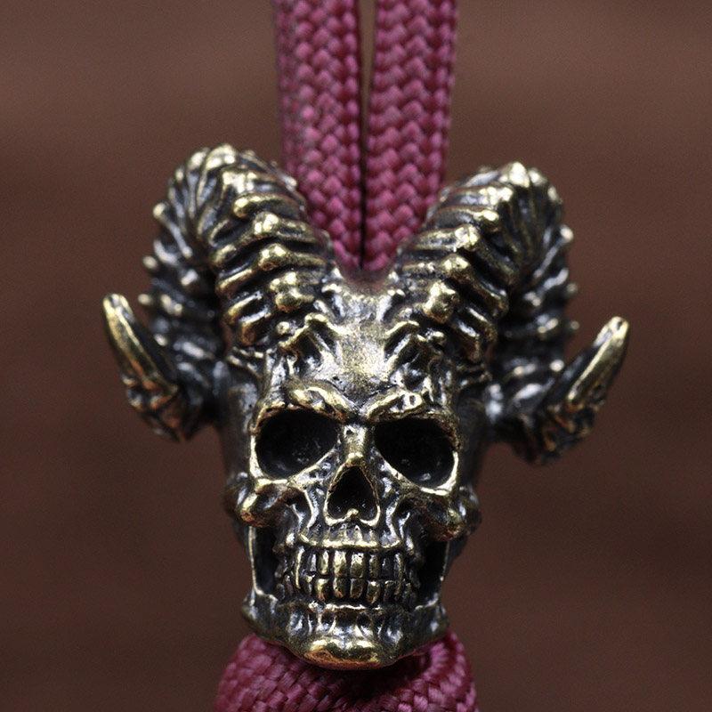 Goat Horn Skull Head Brass Kni - Musical Instrument Jewelry review and price