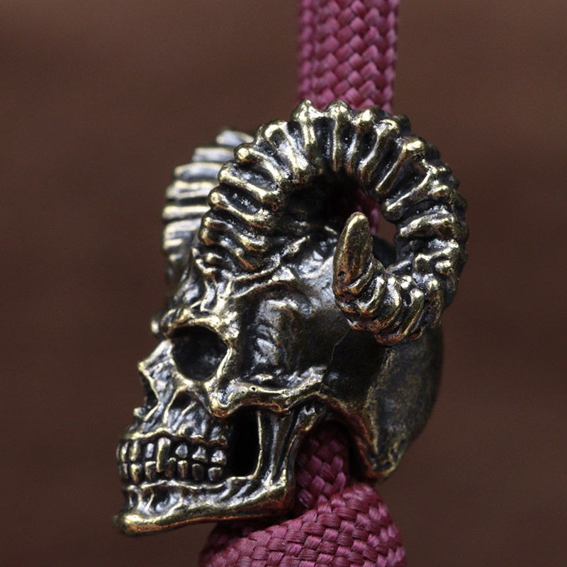 Goat Horn Skull Head Brass Kni - Musical Instrument Jewelry review and price