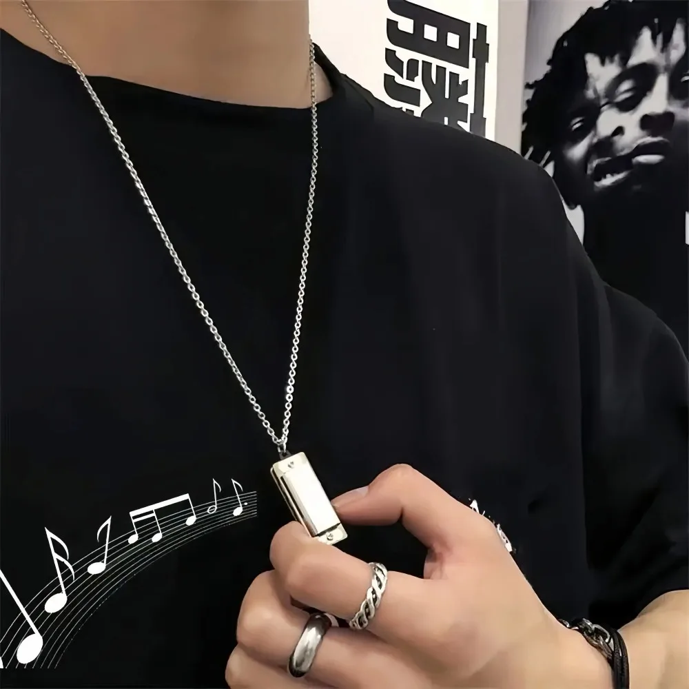 Mini Harmonica Necklace Men an - Musical Instrument That You Blow Into review and price