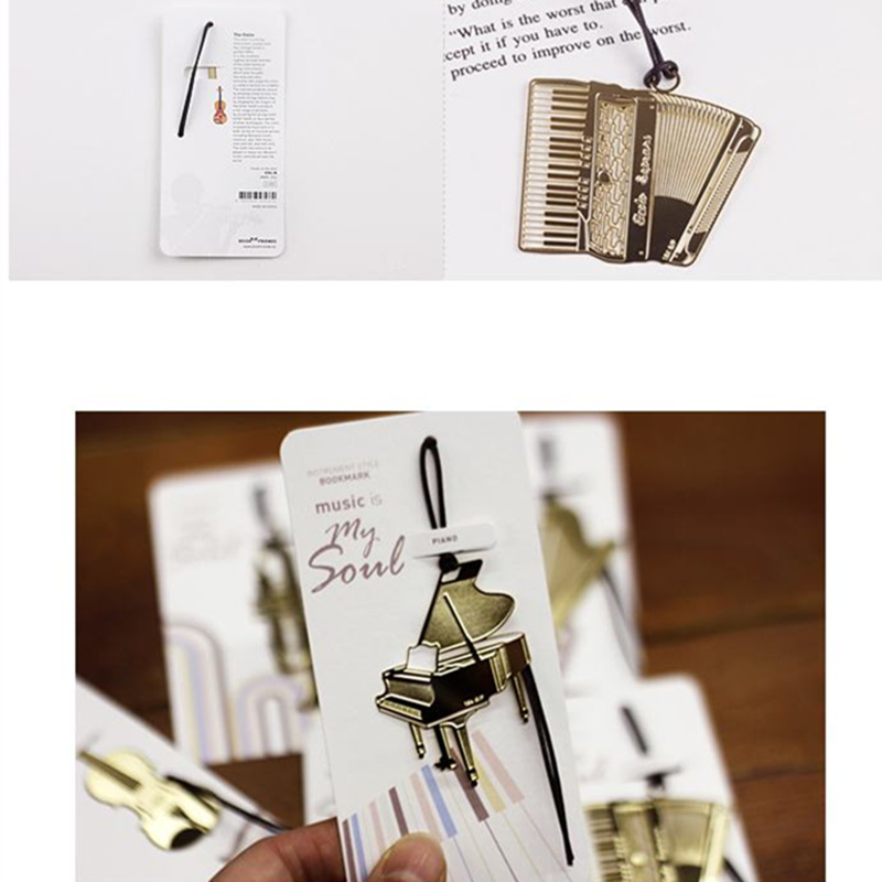 6pcs Music Metal Bookmark Gold - Musical Instrument Veena review and price