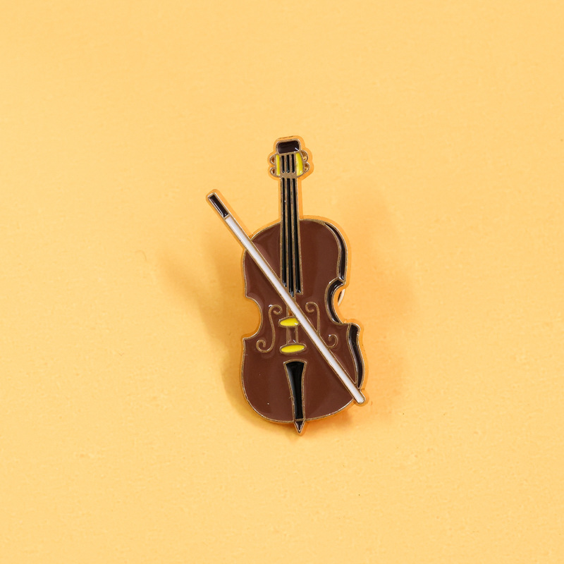 Cartoon Violin Enamel Pin Badg - Musical Instrument Veena review and price