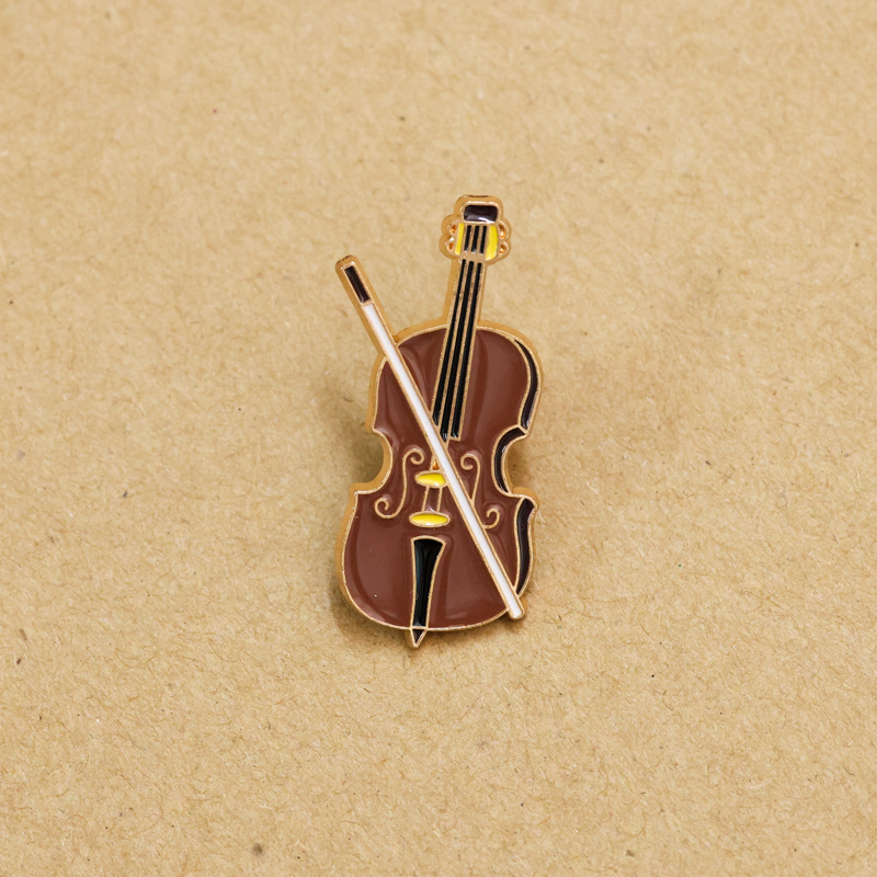 Cartoon Violin Enamel Pin Badg - Musical Instrument Veena review and price